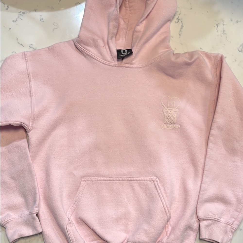 Pink Hoodie with Basketball Graphic